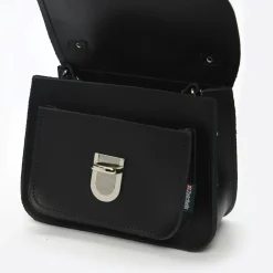 Zatchels Handmade Leather Luna Black Small Handbag