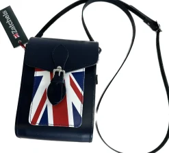 Zatchels Handmade Leather Union Jack Festival Bag - Navy