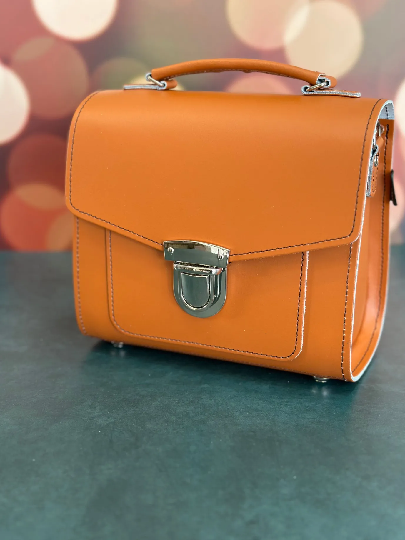 Zatchels Handmade Leather Sugarcube Plus Handbag - Burnt Orange