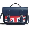 Zatchels Handmade Leather Union Jack Midi Satchel - Navy