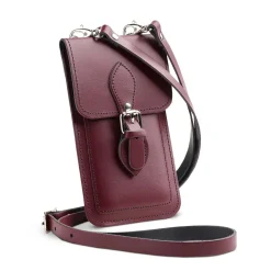 Zatchels Handmade Leather Phone Pouch - Marsala Red