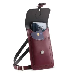 Zatchels Handmade Leather Phone Pouch - Marsala Red
