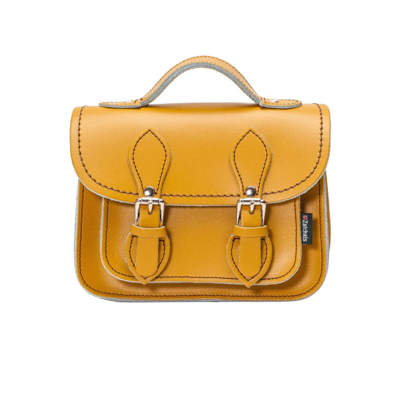 Zatchels Handmade Leather Micro Satchel - Yellow Ochre