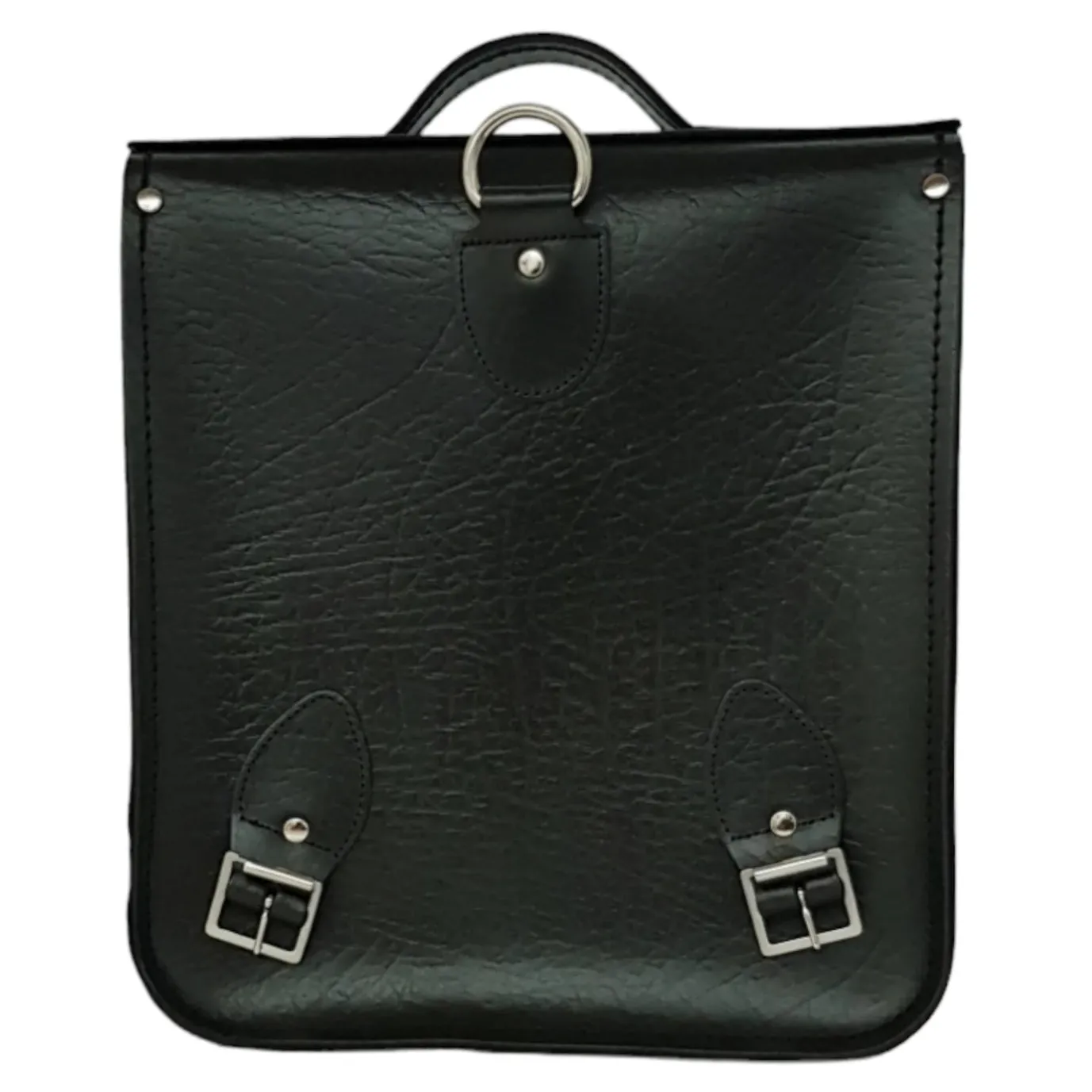Zatchels Handmade Leather City Backpack Plus - British Racing Green