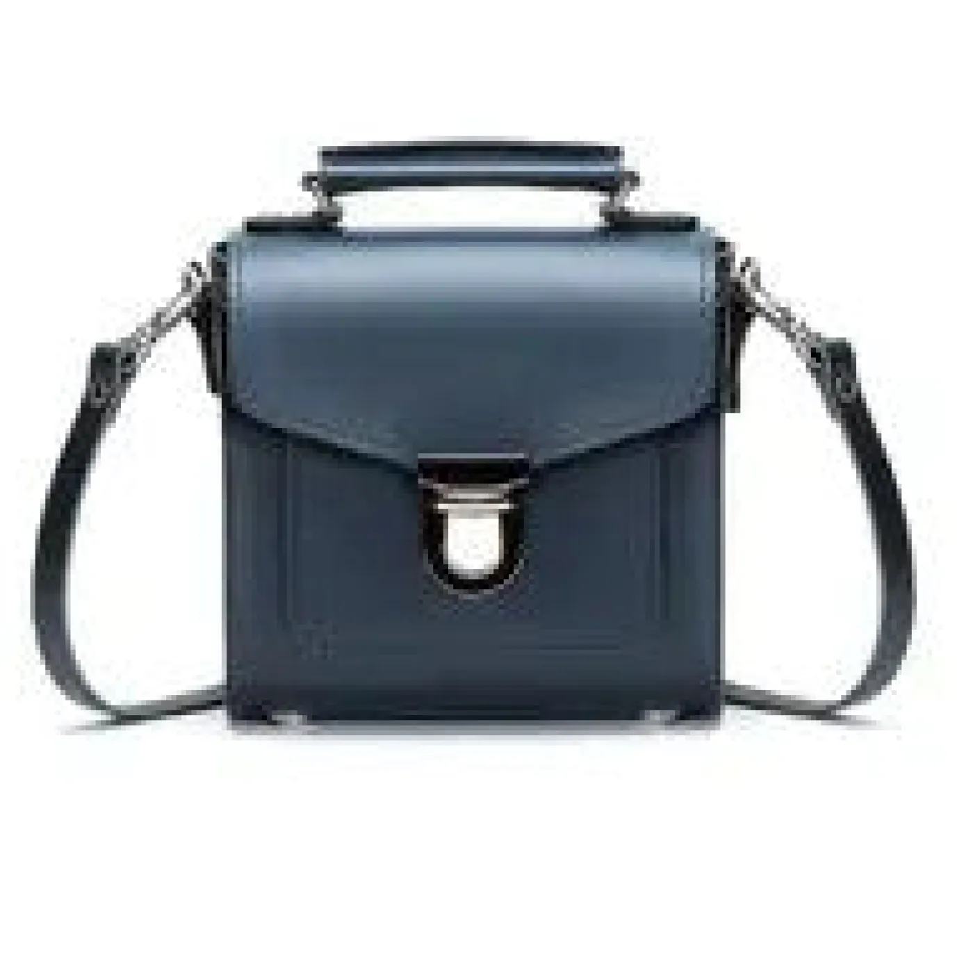 Zatchels Handmade Leather Sugarcube Plus Handbag - Navy