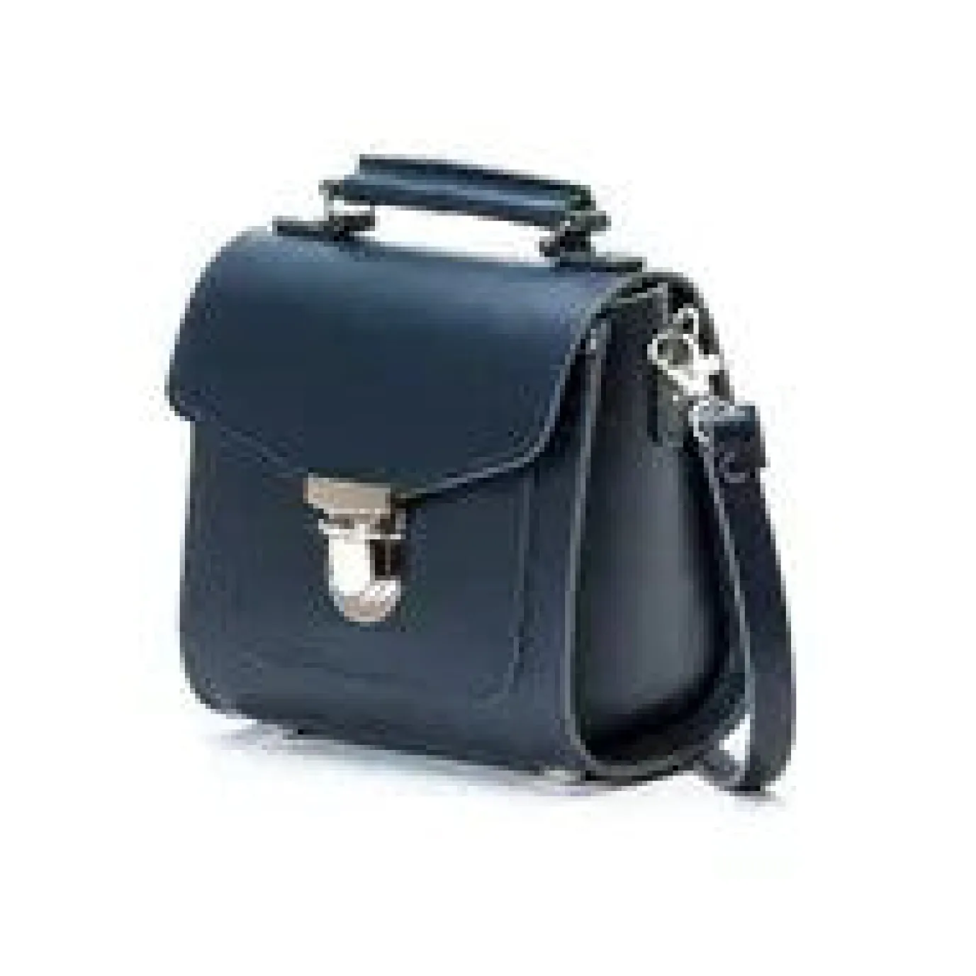 Zatchels Handmade Leather Sugarcube Plus Handbag - Navy