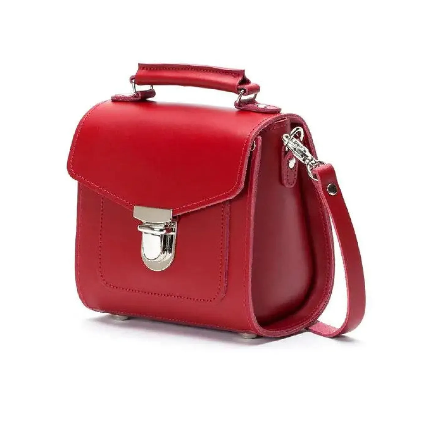 Zatchels Handmade Leather Sugarcube Red Small Handbag