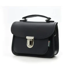 Zatchels Handmade Leather Luna Navy Small Handbag