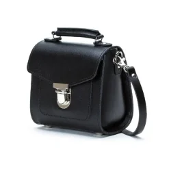 Zatchels Handmade Leather Sugarcube Black Small Handbag