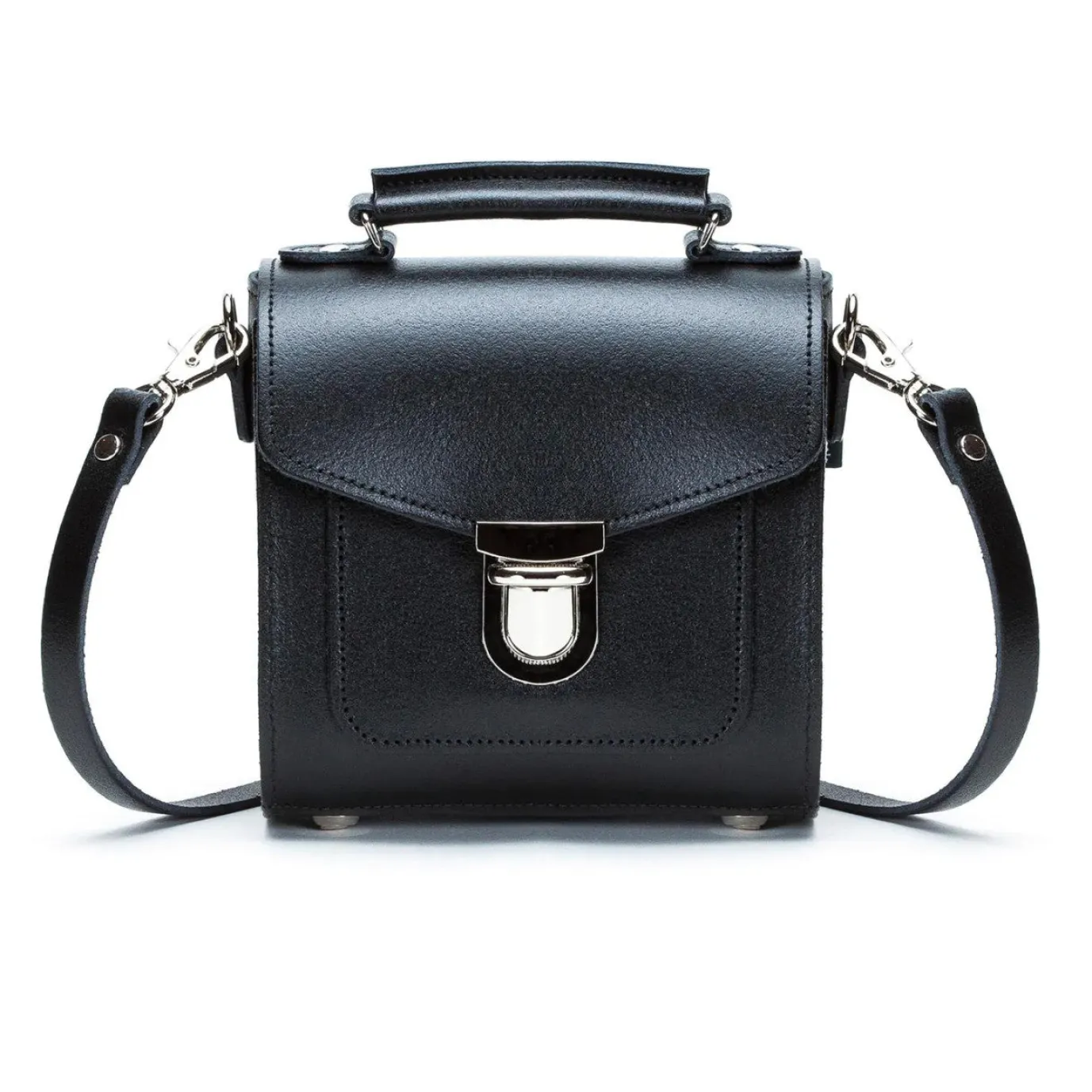 Zatchels Handmade Leather Sugarcube Plus Handbag - Black