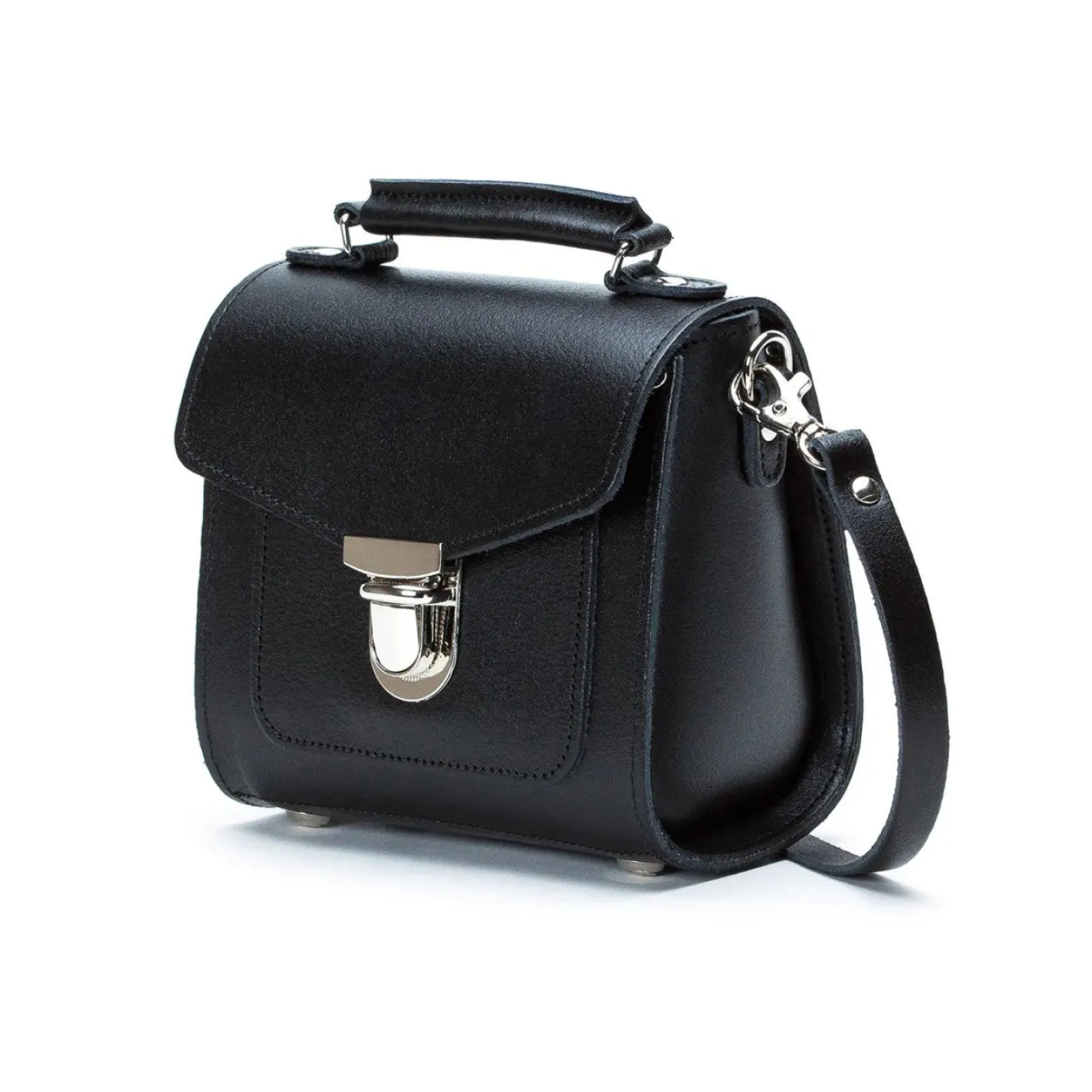 Zatchels Handmade Leather Sugarcube Plus Handbag - Black