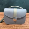 Zatchels Handmade Leather Olympia Bag - Lilac & Grey