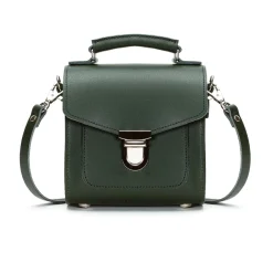 Zatchels Handmade Leather Sugarcube Plus Handbag - Ivy Green
