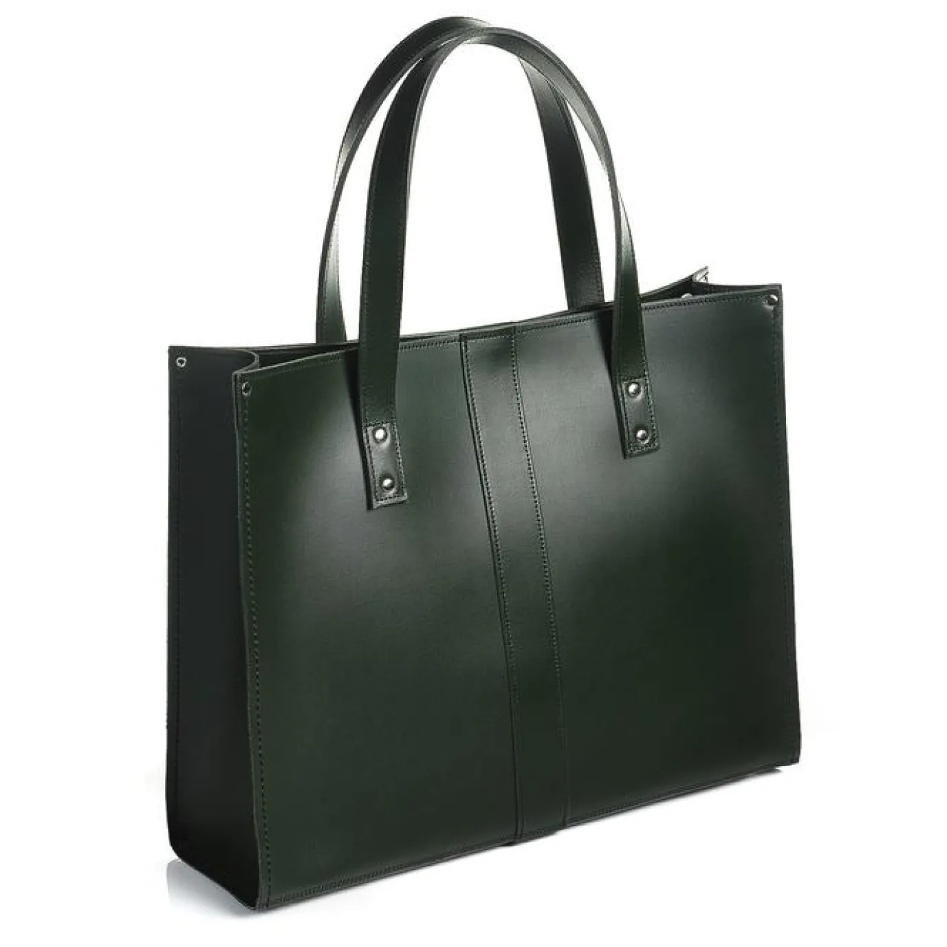 Zatchels Handmade Leather Shopper - Ivy Green