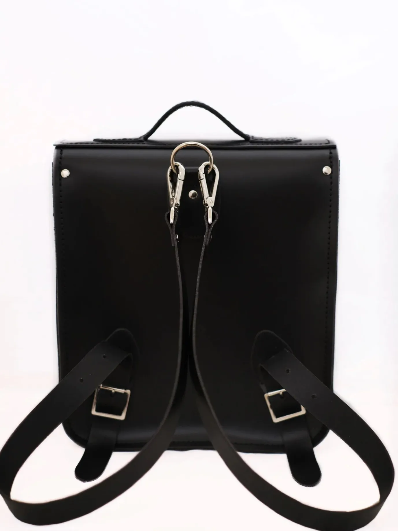 Zatchels Handmade Leather City Backpack - Gothic Black & White Stripe